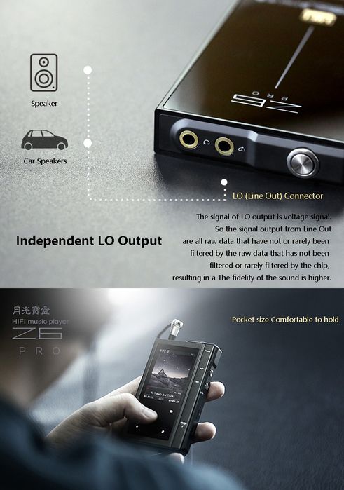 Hi-Fi плеер Z6 PRO Bluetooth DSD512 DSF DIFF PCM ESS аудиотерапия