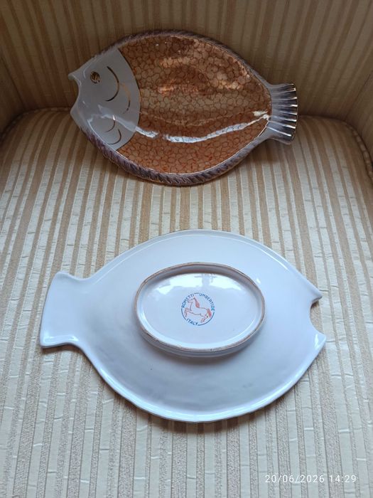 Pratos Aneleiras Art Déco 26 cm Cerâmica Italiana Anos 60