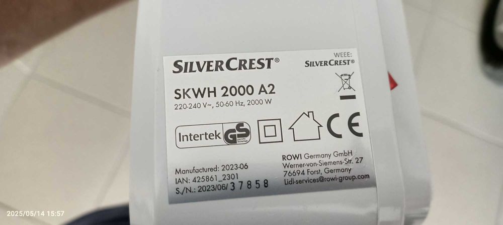 Aquecedor elétrico com comando 2000w