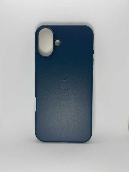 Capa Leather Azul para iPhone 16 Plus - Nova e Embalada