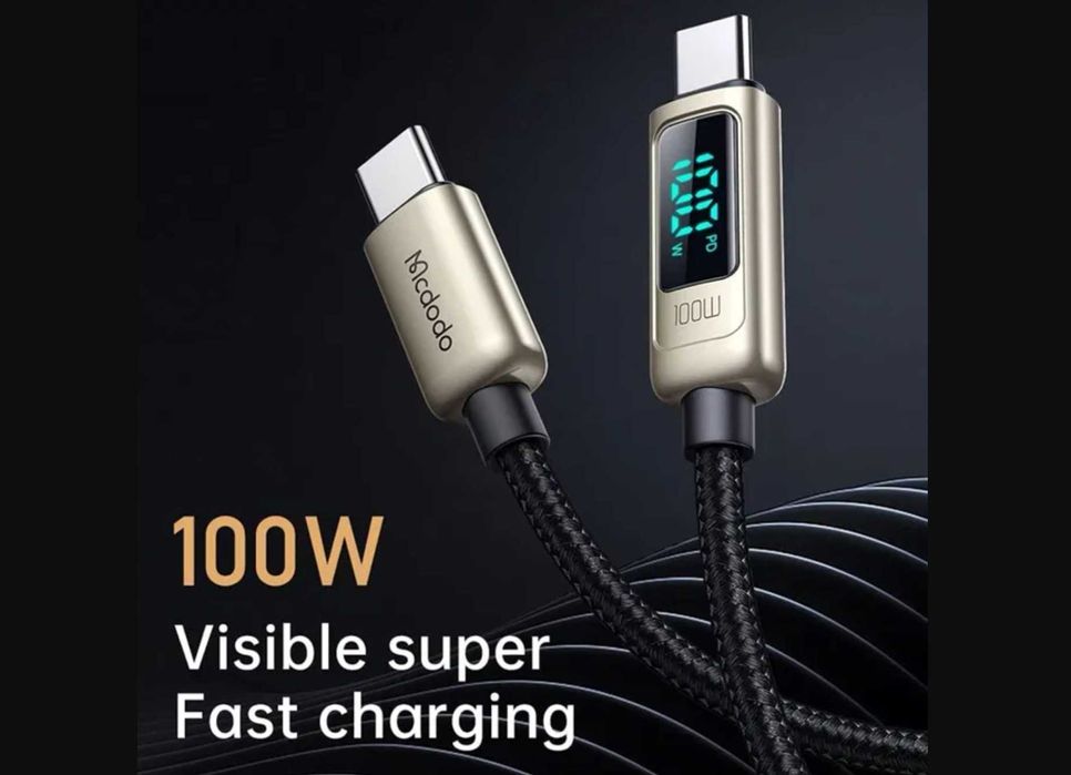 Cabo de carregamento USB-C (Mac/ iPhone) c/ ecrã (100 W)