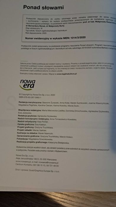 Ponad słowami klasa 2 cześć 1