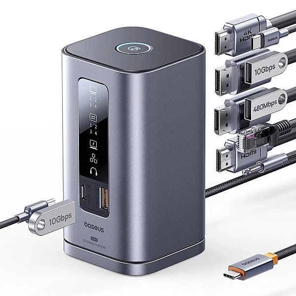 Stacja dokująca Baseus Spacemate RD1 hub 11w1 USB-C - 2xHDMI 4K(at)60H