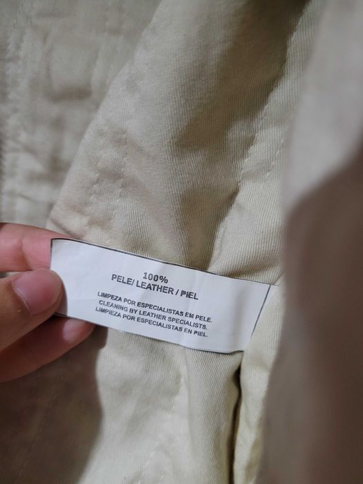 Casaco de pele genuína, estilo bomber, marca Sacoor Brothers