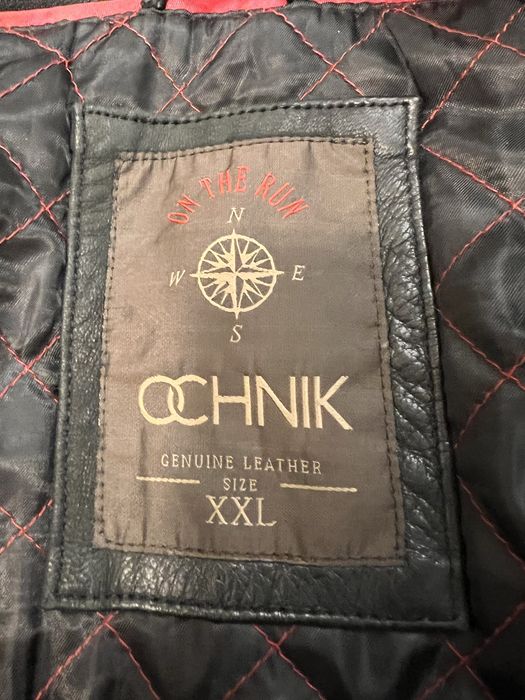 Ochnik kurtka skorzana meska zimowa czarna XXL