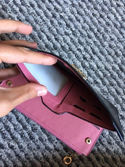 Portfel czarno różowy NOWY