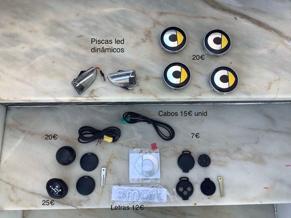 Smart emblemas chave centro jante cabo aux piscas led manete