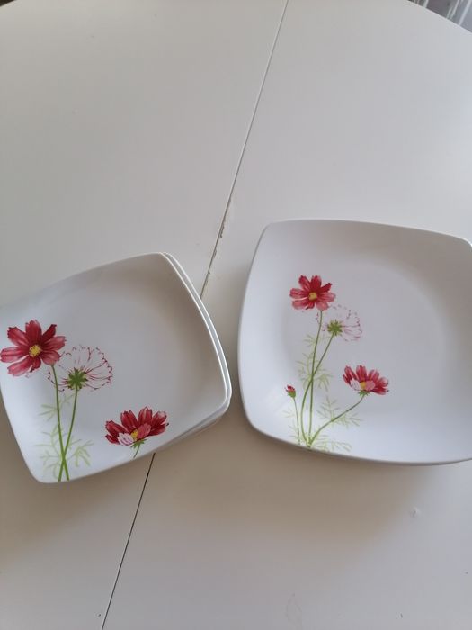 Conjunto de Pratos com Flores