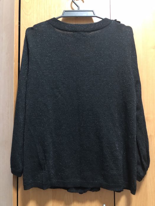 Sweter damski czarny rękaw 3/4