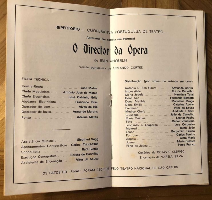 Programa “O Director da Ópera” Cooperativa Portuguesa de Teatro