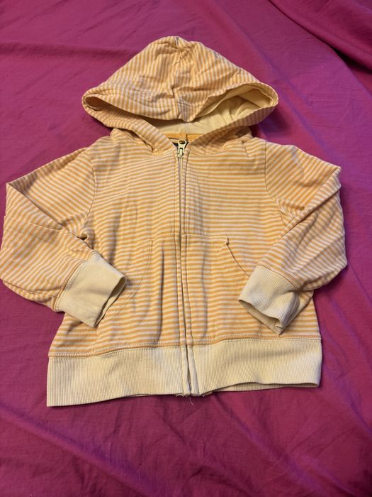 Bluza baby gap bawełniana bluza na zamek w paski żółta 98/104