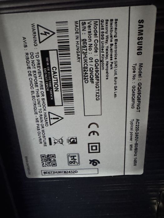 Samsung 49Q6FNG QLED 4K Tizen Wi-Fi T2