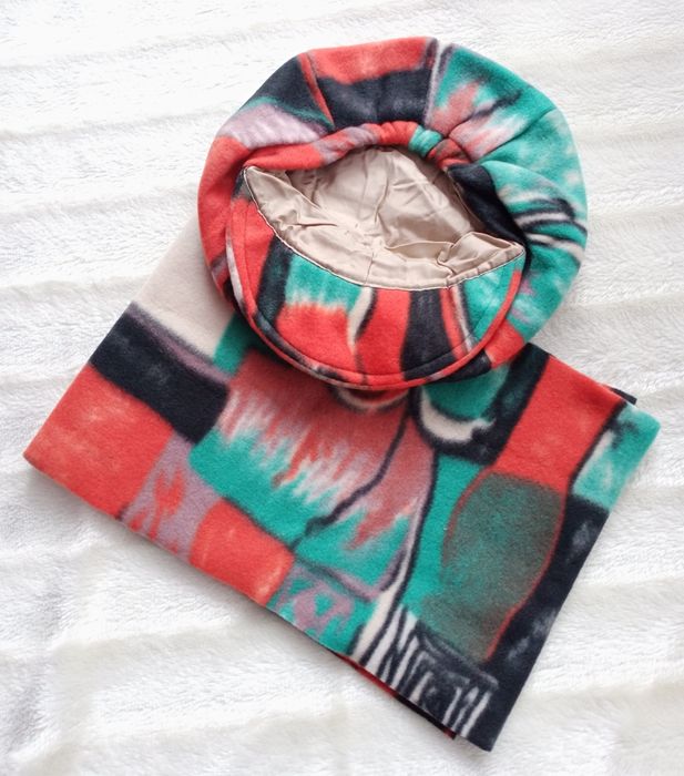 Nowy, ciepły, polarowy komplet damski Vintage czapka z daszkiem i szal