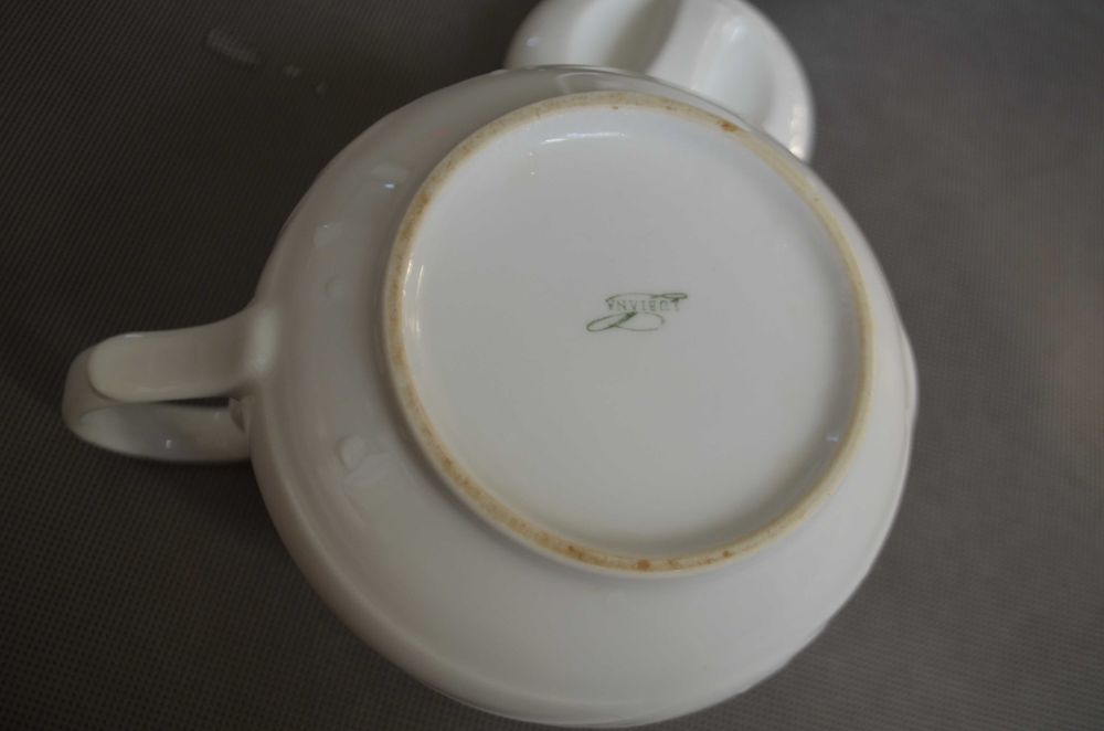 zestaw czajniczek i mlecznik porcelana Lubiana