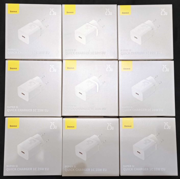 Baseus 9-Piece 25W USB-C Charger Bundle – New and Sealed64168936790786122