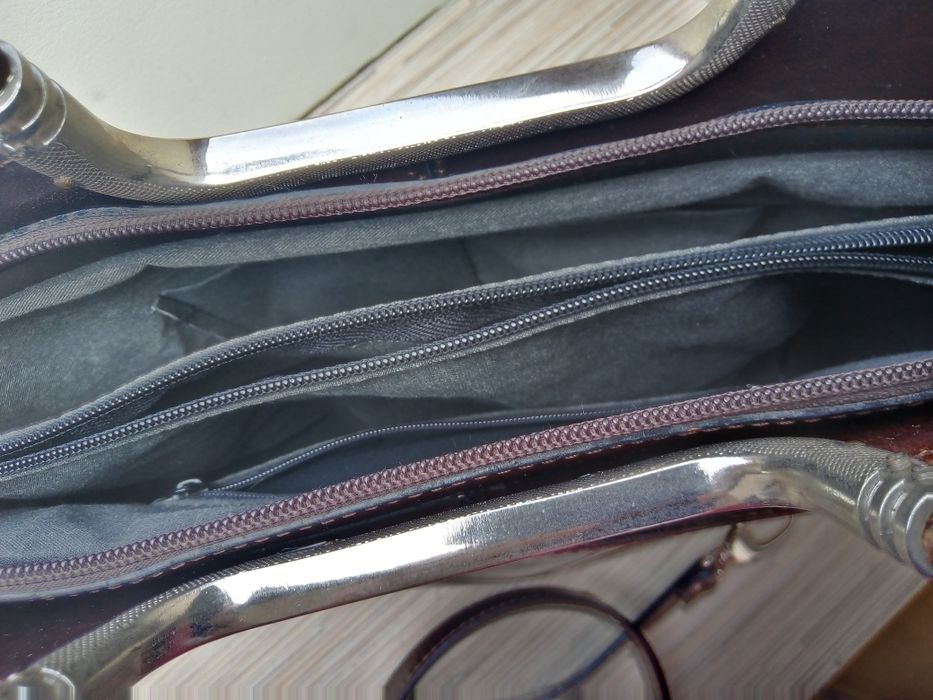 Torebka skórzana włoska brązowa