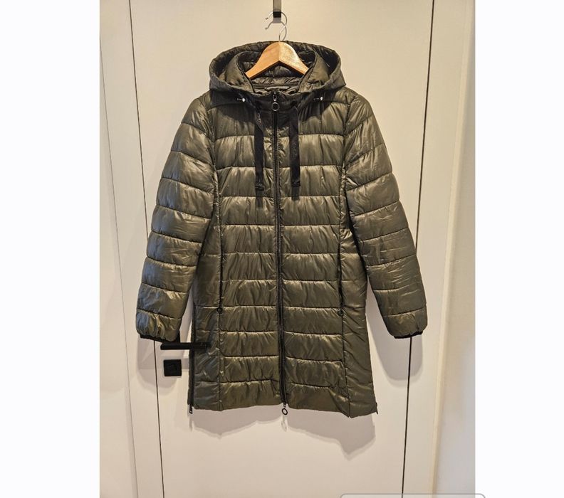 ESPRIT długa  kurtka damska, r.M, zielona khaki, bdb stan