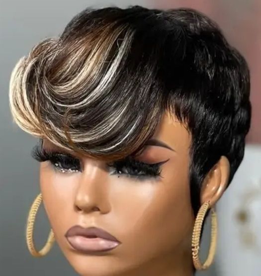 Peruca de corte de fabrica em cabelo humano