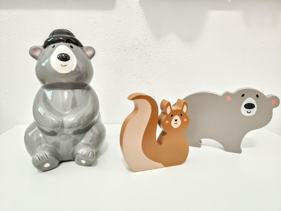 Drewniane figurki zwierząt leśnych