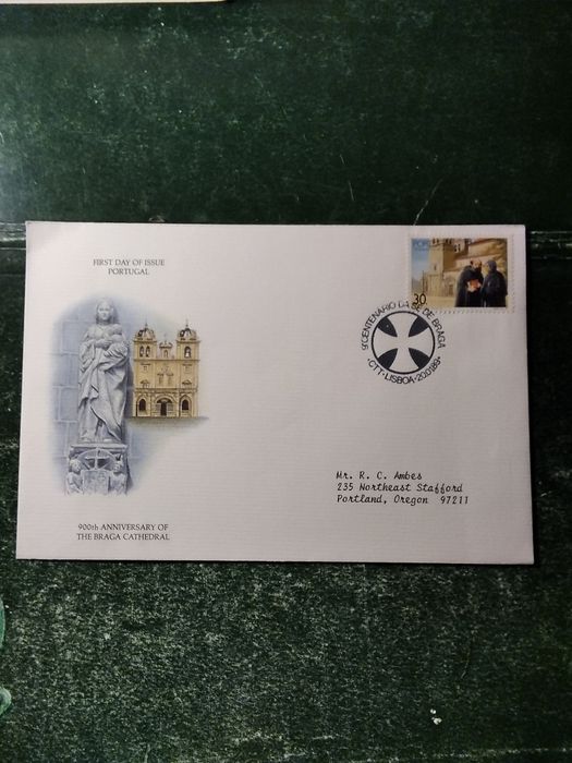 1989 FDC Datas da História de Portugal (9° Centenário Da Sé de Braga)