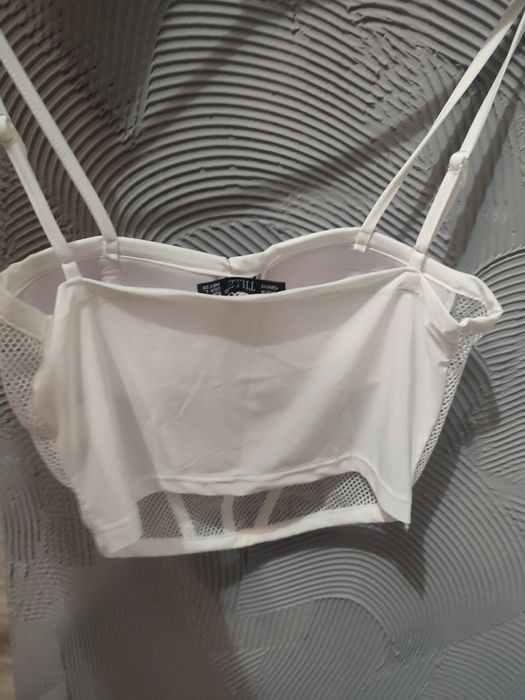 Gorset bialy siateczka nowy