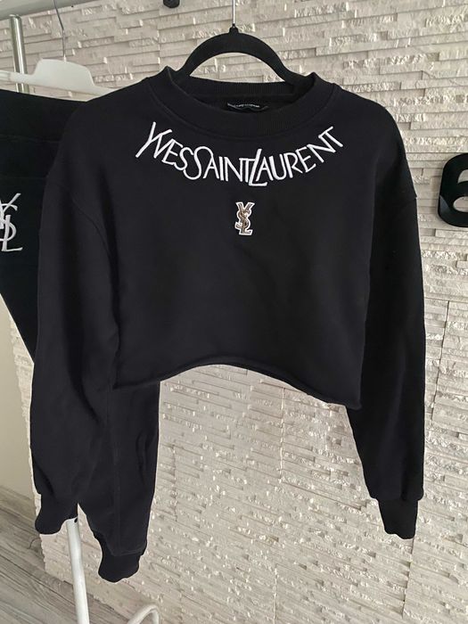 YSL piękny set dres cropp bluza spodnie wysoki stan