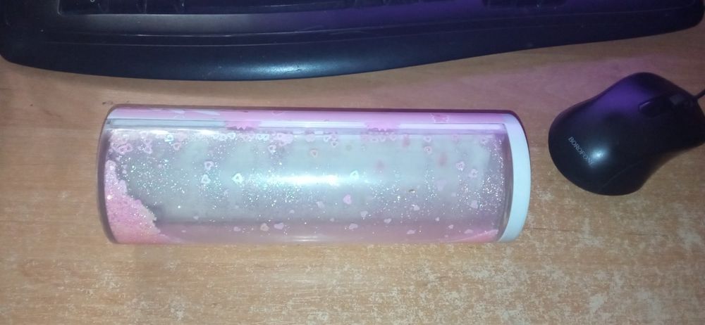 Школьный пенал - бокс с глиттер эффектом 20,5 диаметр 7 см