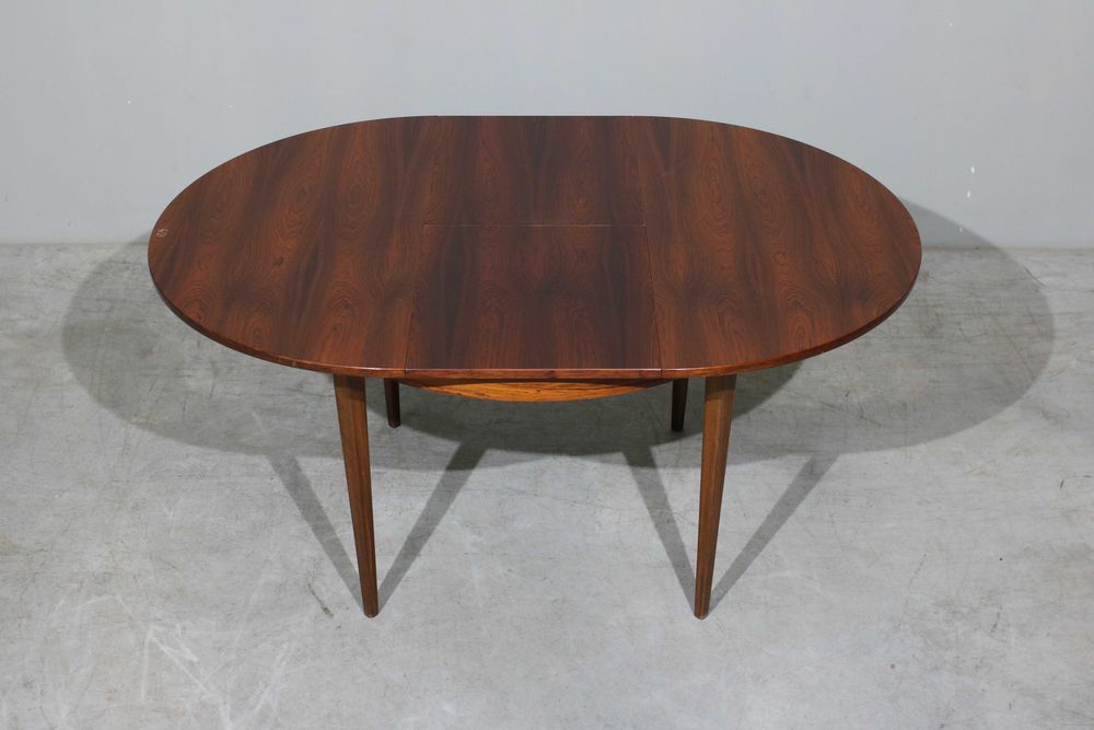 Mesa de jantar redonda extensível em pau santo