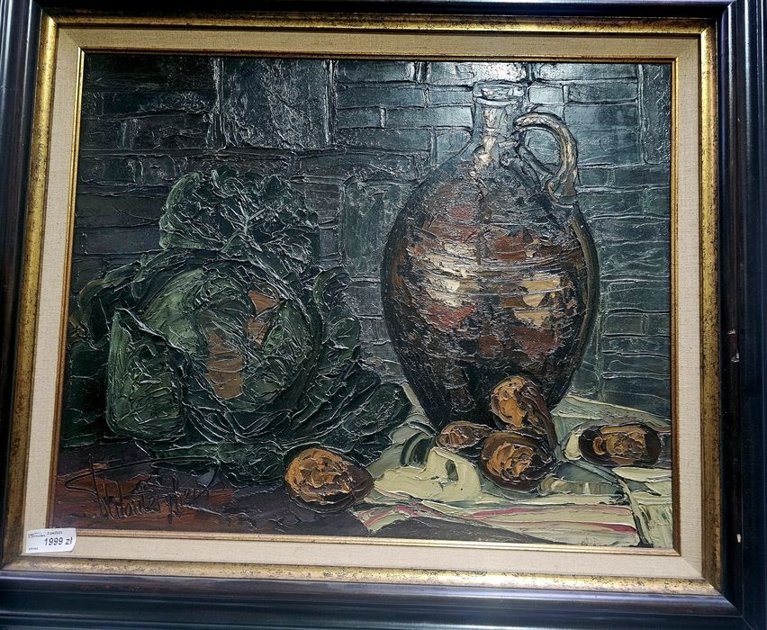 Martwa natura obraz sygnowany na płótnie 105x90  #1482 Stylowy Węgrów