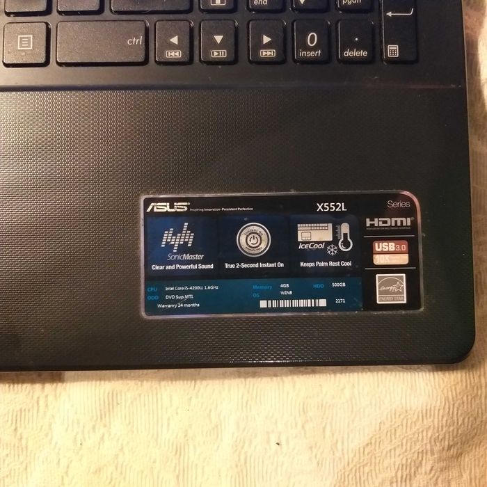 Portátil Asus Intel Core I5-4210U x552L (Disponível)