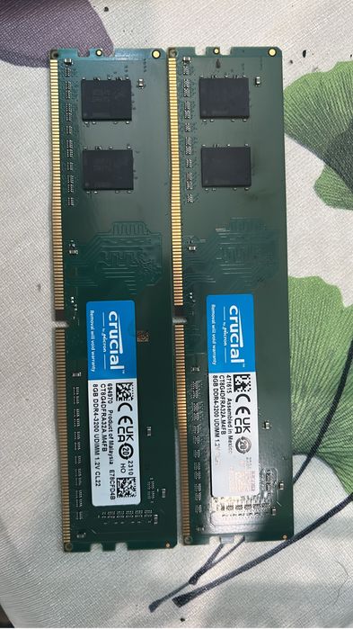 Duas memorias ram de 8gb