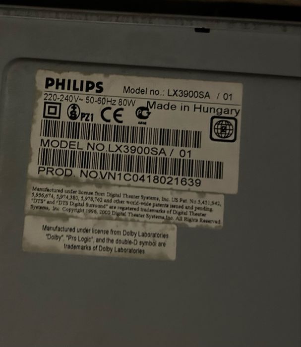 Dvd com a funcionar  com 1 coluna