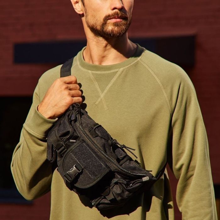 Якісна велика сумка - бананка на 8 кишень, чоловіча жіноча поясна