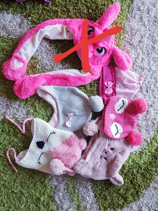 Czapka zimowa wiązana oczka uszy