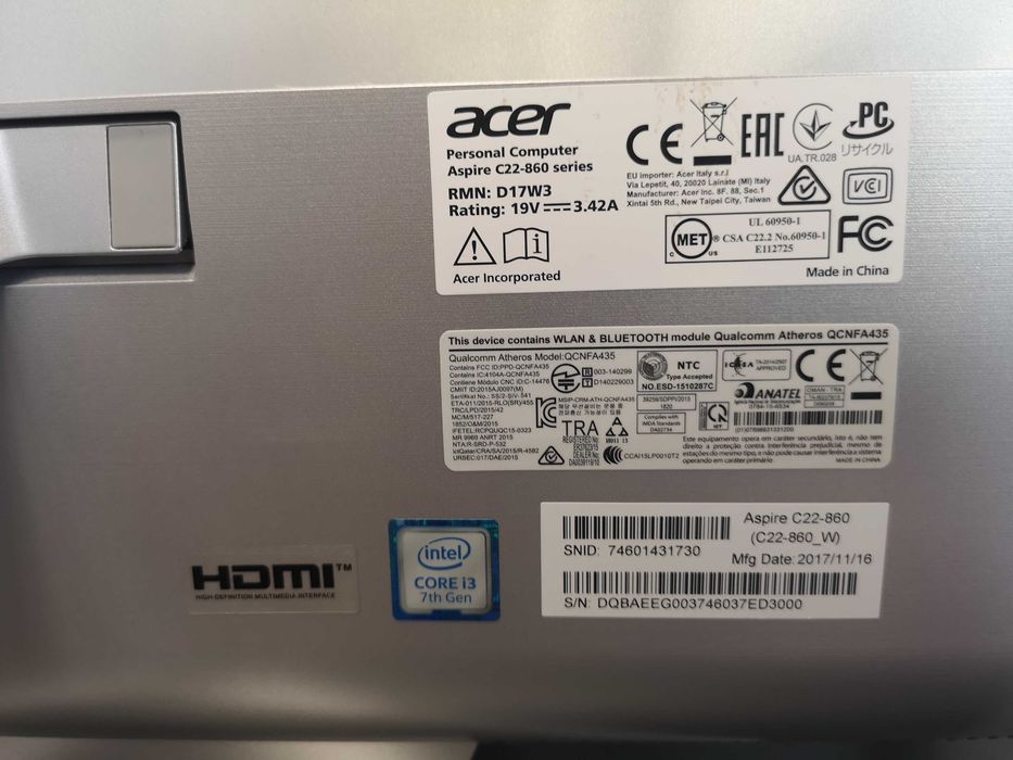 Komputer Acer Aspire C22-860