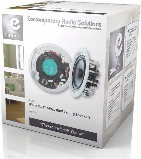 Para głośników Hi-Fi sufitowych E-AUDIO B409A 5,25" 80W Tytanowe -nowe