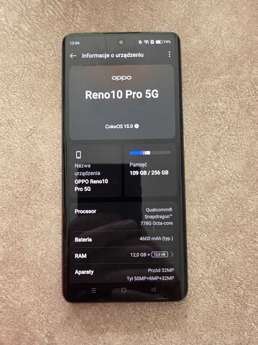 Uzywany smartfon Oppo Reno10 Pro 5G