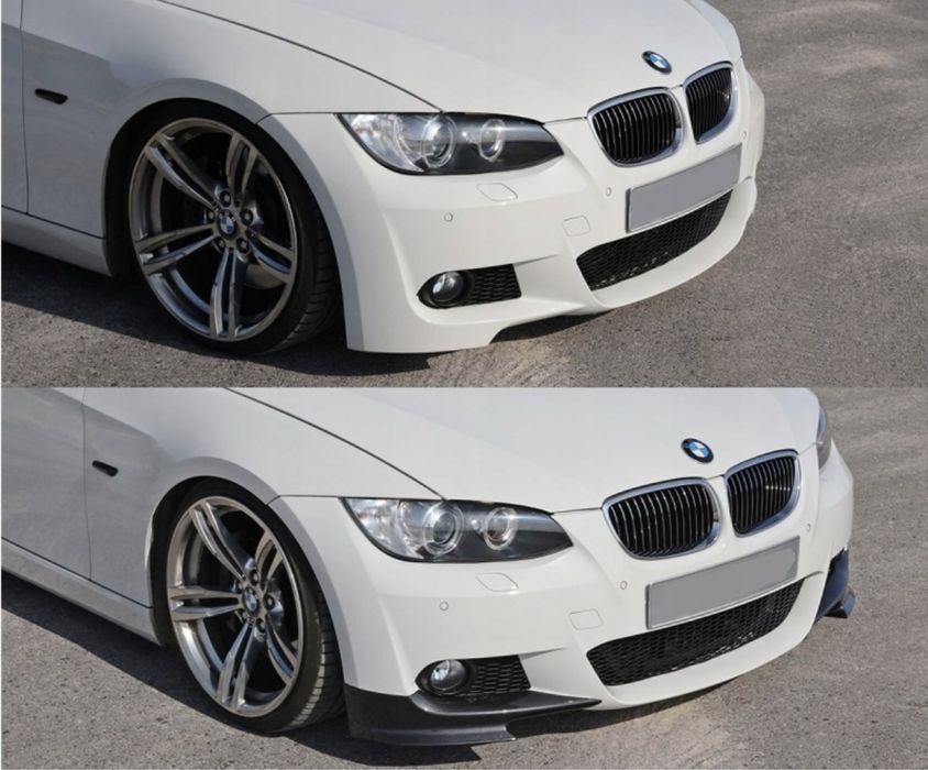 Zderzak przód dokładki Splittery Flapsy czarny połysk BMW e92 M-pakiet