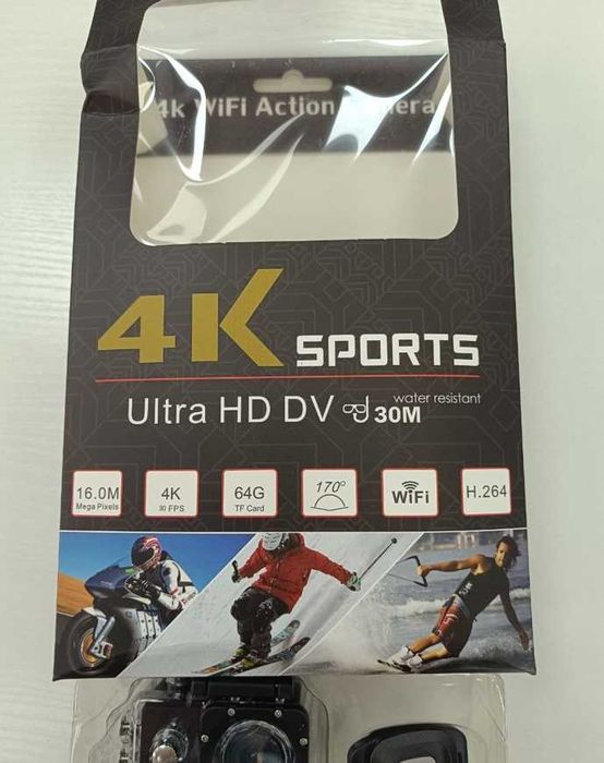 Екшн-камера 4K Ultra HD Wi-Fi з пультом кріпленнями водонепроникна экш