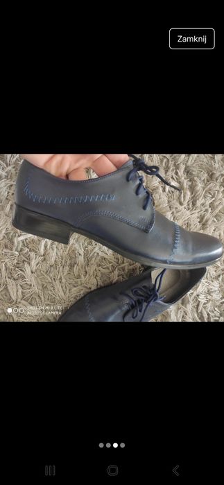 Granatowe buty lakierki komuniine wizytowe komunia przyjęcie