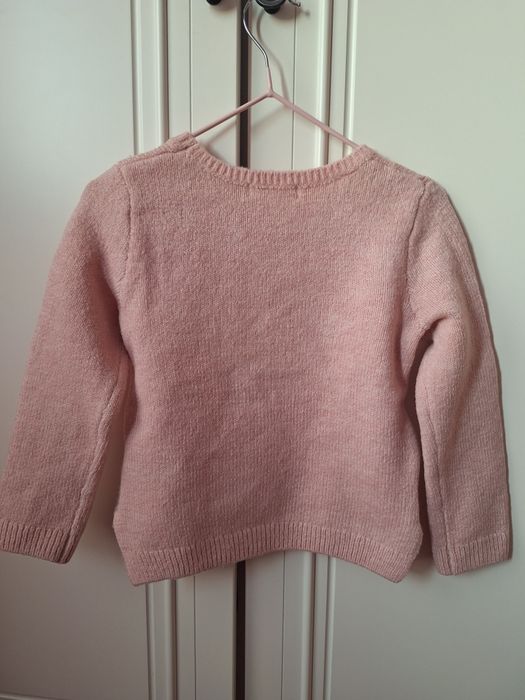 Sweter hm 92 renifer pudrowy róż Święta Boże Narodzenie