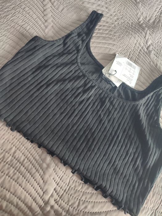 Top czarny prążek xl