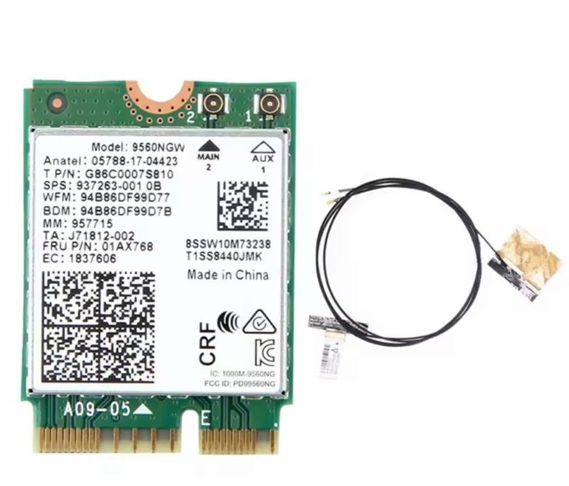 WIFI  + Bluetooth адаптер з антенами  INTEL 9560NGW m.2  NVMe