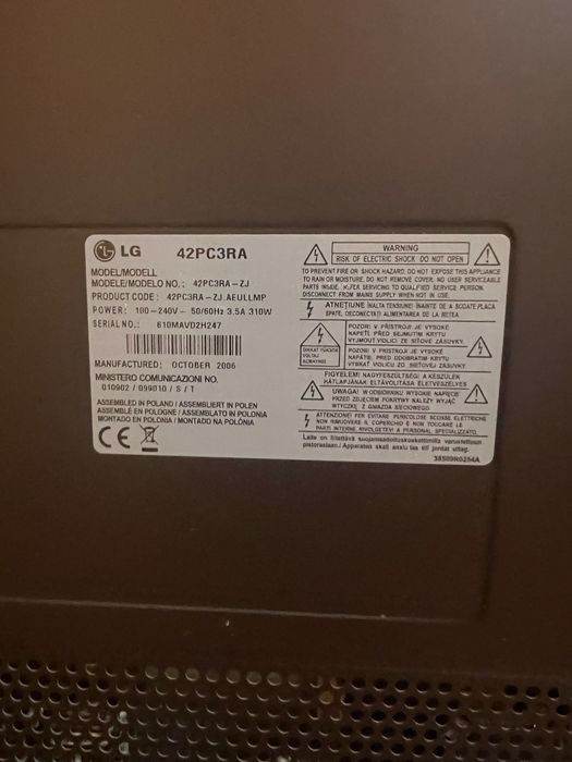 Телевизор LG 42PC3RA