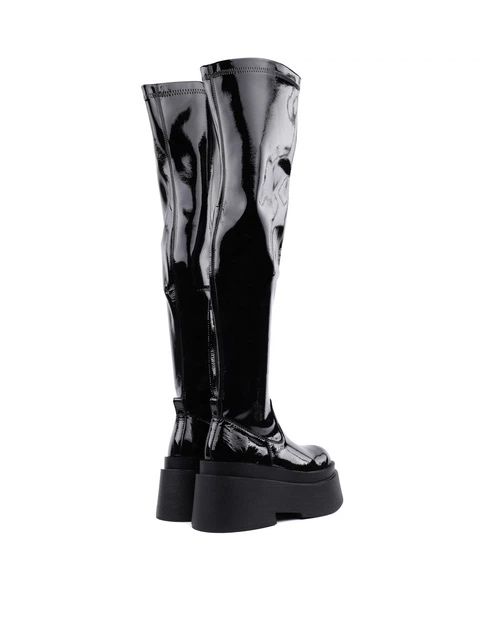 Лакові ботфорти на високій платформі MIRATON