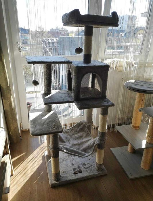 Drapak Dla Kota Wysoki XXL 6 Poziomów Domek Wysoki Stabilny