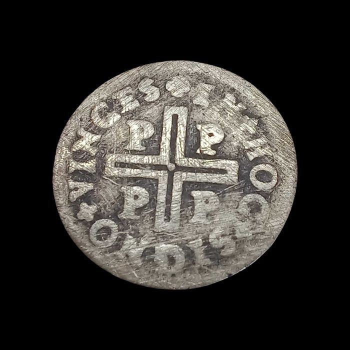 Moeda Antiga Meio Tostão (50 Réis) D. Pedro II - Prata - Porto