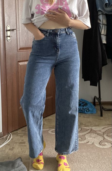 Джинси палацо сині