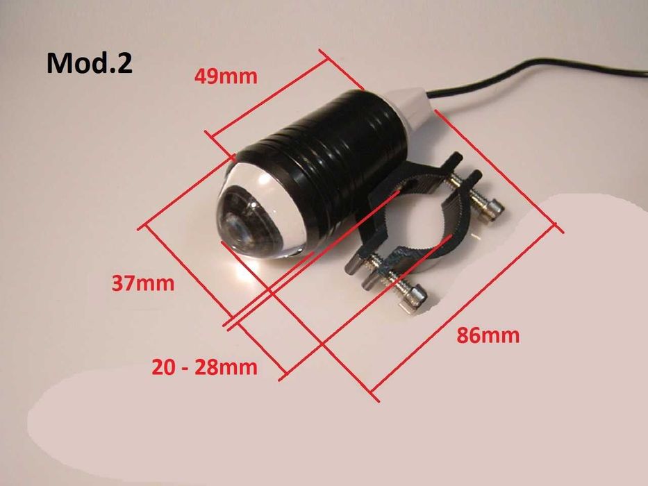 Faróis auxiliares LED com máximo, médio e strobe