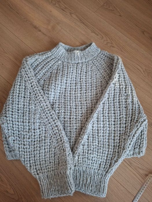 Sweter welniany, Alpaca dmuchana, mega mieciutki i cieplutki. Recznie robiony
